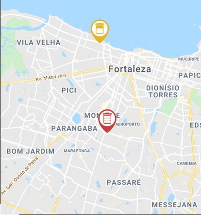 Mapa de rastreamento de lixeiras subterrâneas